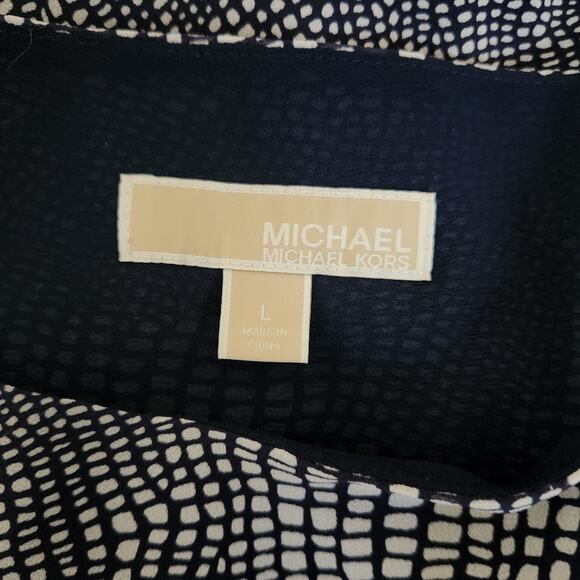 MICHAEL MICHAEL KORS Blue Zephyr Reptile Print Maxi Dress Size L - Picture 9 of 13